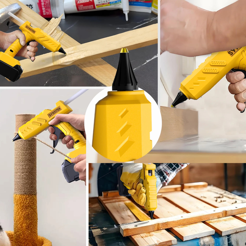 80W Electric Cordless Hot Glue Gun Portable Rechargeable For Dewalt 18V Battery With 11mm Glue Sticks For Home DIY Repair Tool
