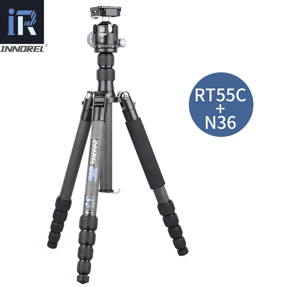 RT55C Professional 10 Layers Carbon Fiber Tripod For Digital Camera Suitable For Travel Top Quality DSLR Stand 161cm Max Height