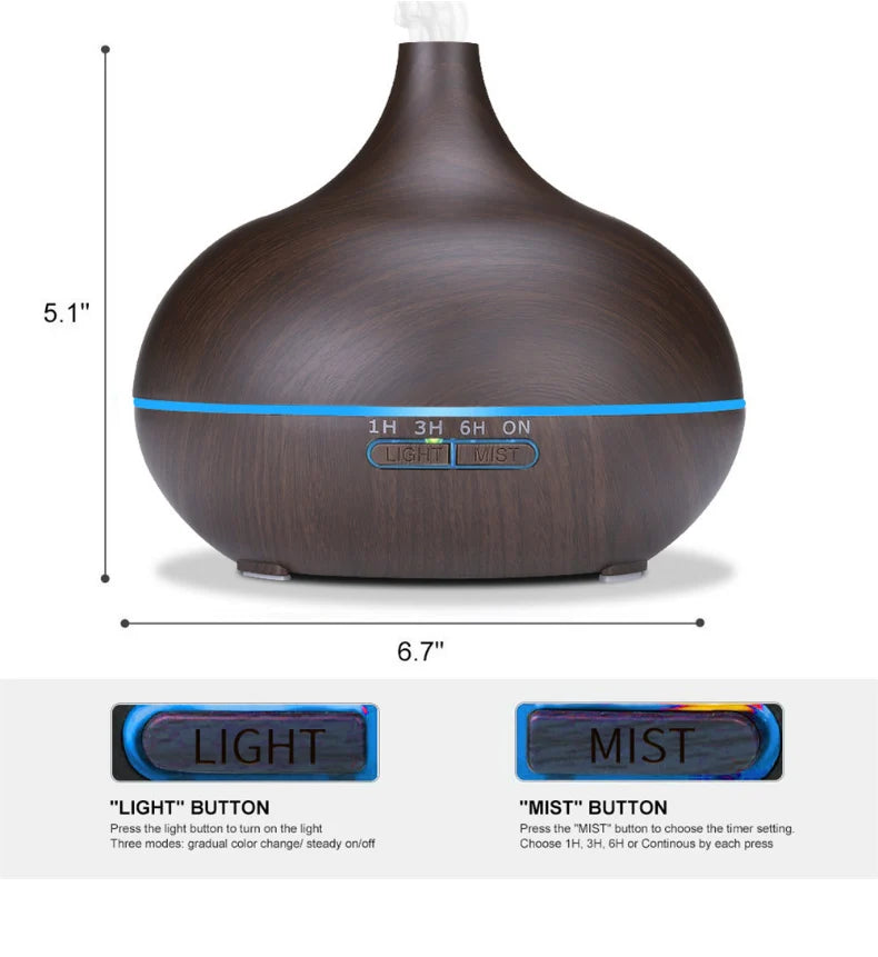 Ultrasonic Cool Mist Onion Humidifier Remote Control Oil Diffuser Colo