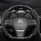 For Citroen C1 C2 C3 C4 C5 C6 VTS Xsara C-Crosser Berlingo Jumpy Carbon fiber Suede Car Steering Wheel Cover Auto Accessories