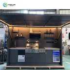 Customized Stainless Steel Modular BBQ Kitchen Cabinet Modern Style Fireproof Eco Friendly Villa Outdoor Cooking Furniture