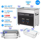 Ultrasonic Cleaner 1L 2L 3L 6L 10L 22L 30L Ultrasonic Bath EU UK Plug Portable Heated 600W Cleaning Washing Ultrasound Machine