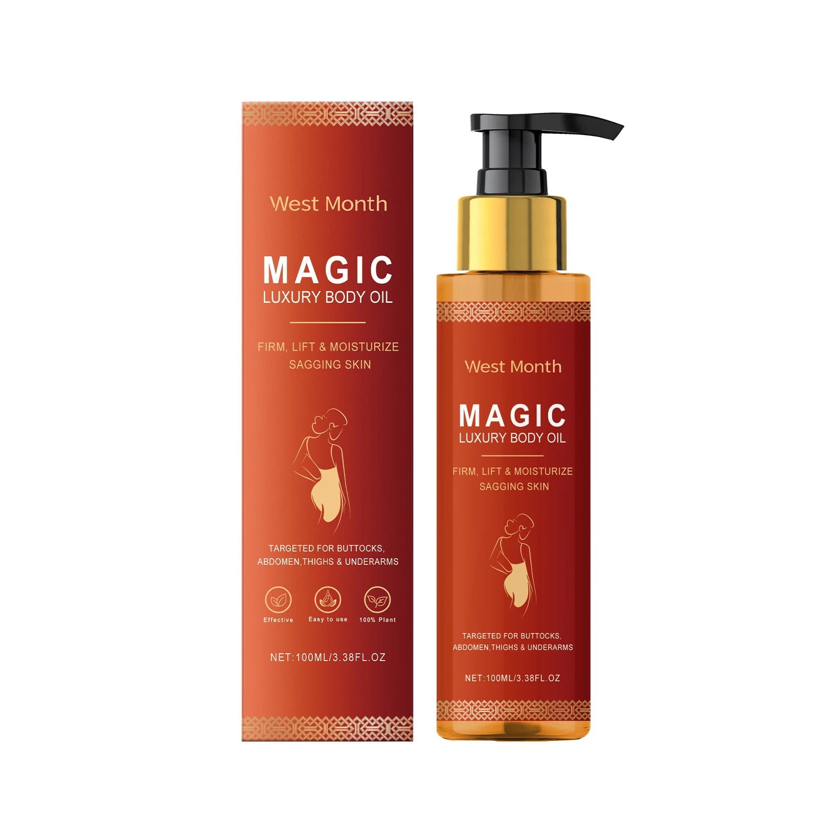 Magic Body Firming Oil Tightening Hydrating Dry Skin Anti-Aging Cellulite Remover Massage Refreshing Post-Shower Luxury Body Oil