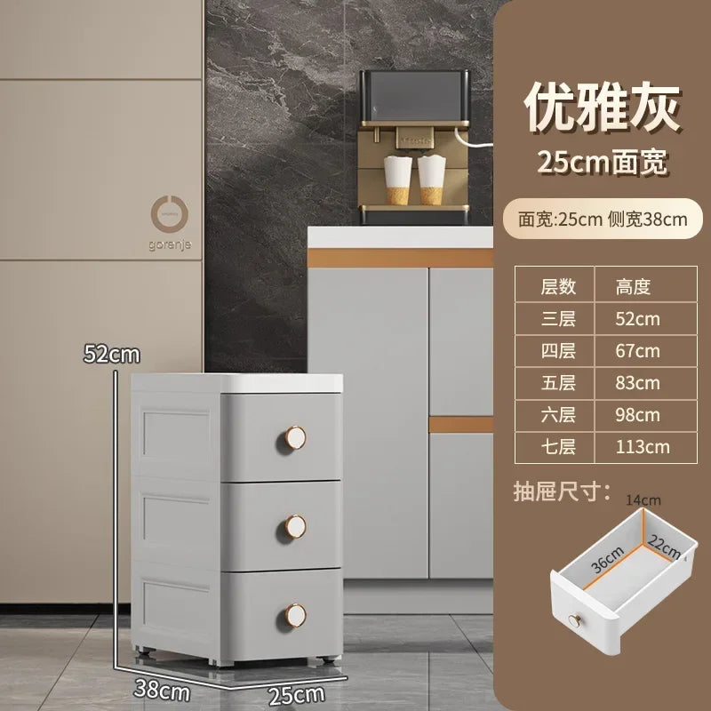 Modern Plastic Cabinet for Bedside Drawer Type Narrow Side Bathroom Cabinet Creative Cabinets for Laundry Room