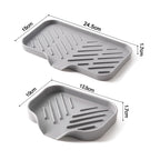 Kitchen Sink Silicone Tray With Drain Soap Sponge Storage Holder Countertop Sink Scrubber Brush Soap Storage Rack