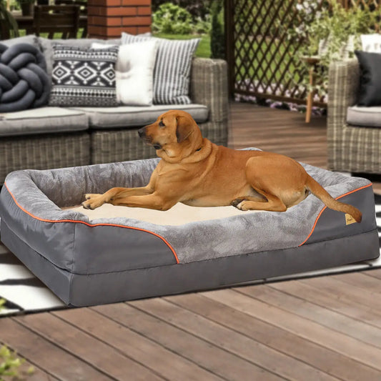 Large Orthopedic Dog Bed with Cotton Bolster
