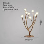 Resin Tree Branch Glass Bubble LED Pendant Chandelier for Retro Home Decor