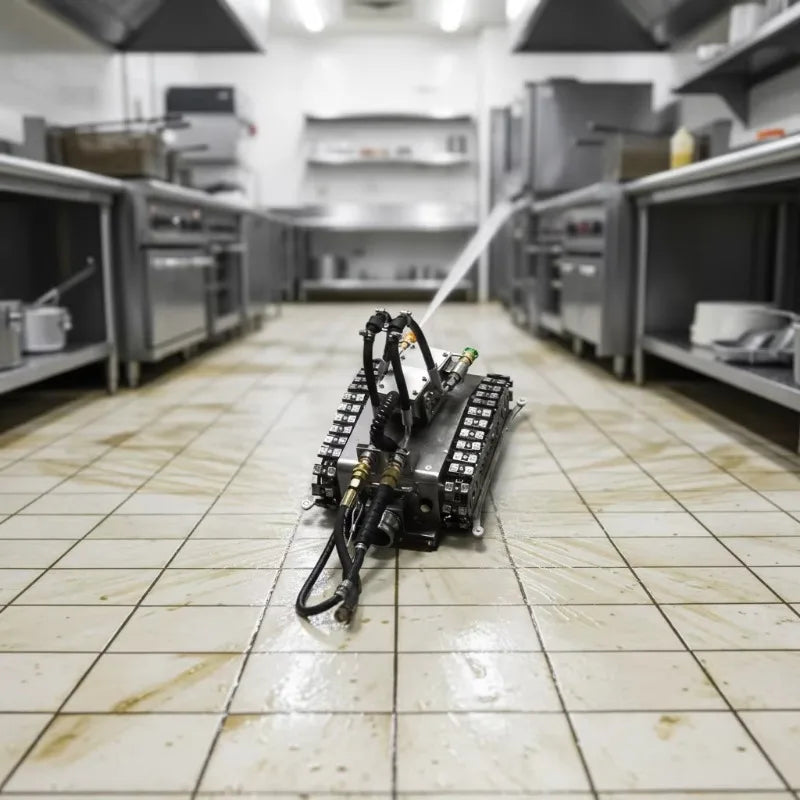 Kitchen robot, multi-function cleaner for horizontal pipe crawling, mode function