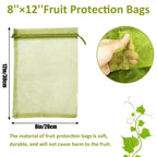 50pcs Fruit Protection Bags Mesh Netting Covers with Drawstring for Grapes Mango Veggies Reusable Pest Barrier Garden Plant Bags