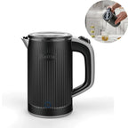 110V/220V Portable Electric Kettle Home Double-layer Stainless Steel Quick Water Boiler Travel Kettle Automatic Power Off 600W