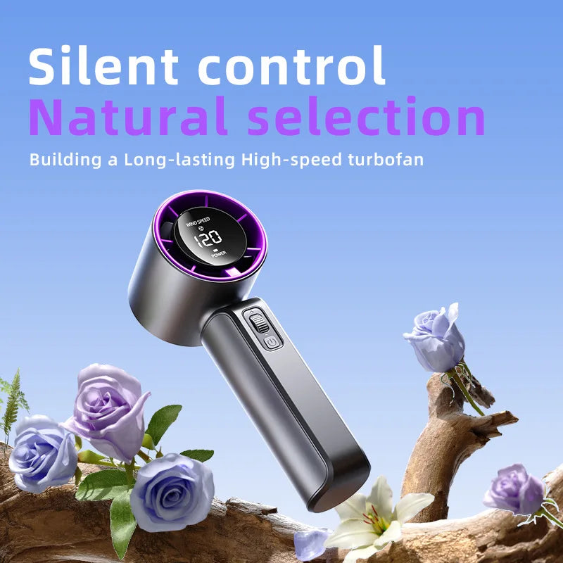Noise Reduction Handheld Mini Fan Battery Portable Rechargeable Fan wi