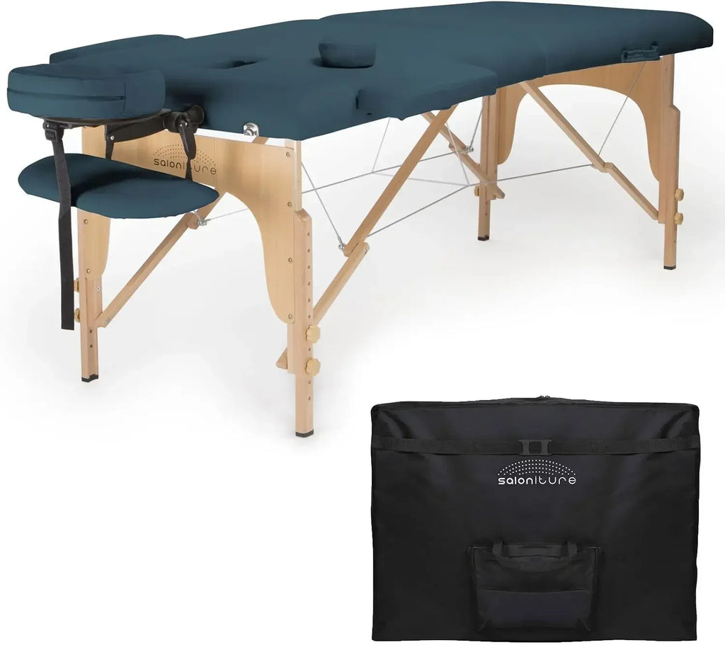 Professional Portable Folding Massage Table with Carrying Case - Burgundy