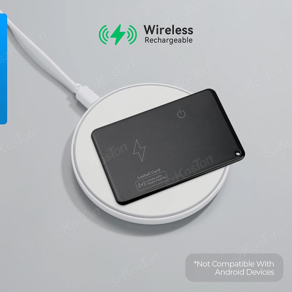 Wallet Tracker Card Wireless Charging Wallet GPS Finder Work with IOS Find My App Tracker for Luggage Tag Phone Passport