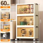 Large Volume Multifunction Folding Living Room Cabinet Closet Organizer With Wheel Stackable Sundries Large Capacity Storage Box