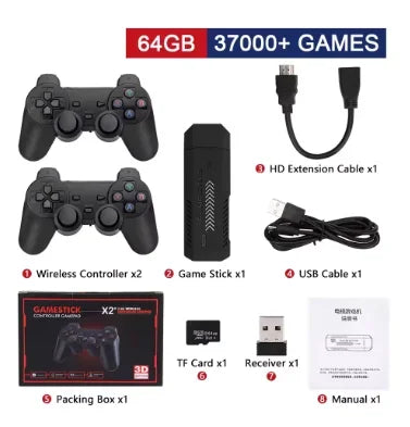 X2 Plus 4K Retro Game Console - 64/128/256GB Plug & Play Stick with 58000+ Games & Wireless Controller for PS1, N64, Dreamcast