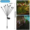 LED Firefly Light Warm White RGB Solar Powered Swaying Lights Outdoor Waterproof Fairy Garden Light for Yard Patio Decoration