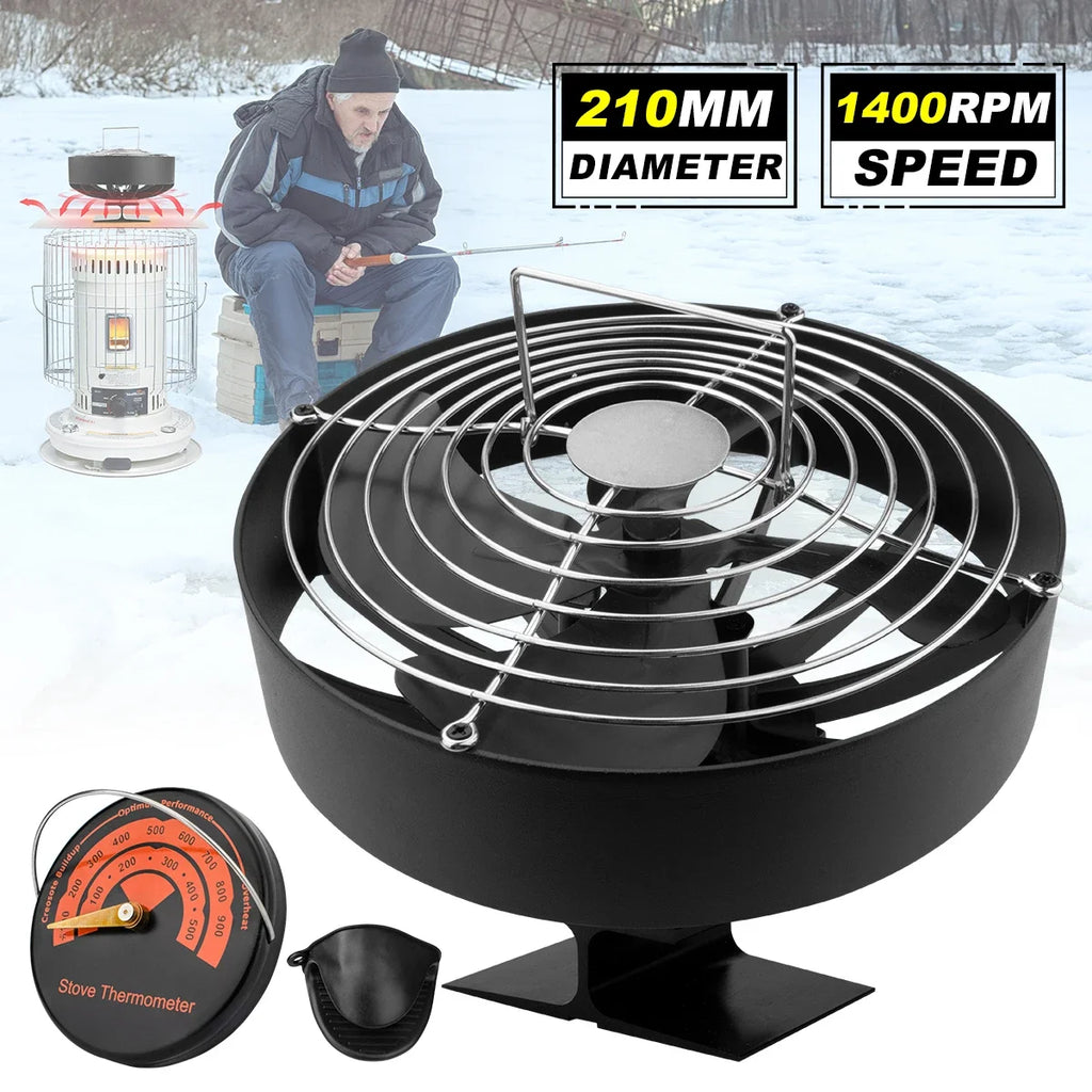 4 Blades Stove Fan Heat Powered Fireplace Fan Log Wood Burner Eco-fan Quiet Fireplace Fan Home Winter Warm Heat Distribution무동력팬