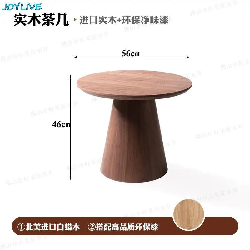JOYLIVE Solid Wood Round Table Vintage Coffee Table Sofa Side Table Japanese Style Home Decoration 2022 New Dropshipping