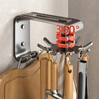 Kitchen Swivel Hook 360 Rotatable Self-Adhesive Hooks Kitchen Hooks For Utensils Wall Mount Hanger With 10 Hooks No Drilling