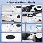 USB Electric Rotary Scrubber Cleaning Brush With LED Night Light Rotatable Household Brush Washing Kitchen Bathroom Windows