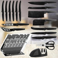 18pcs Kitchen Knives Set Stainless Steel Meat Cleaver Household Chef's Knife Steak Knife Kitchen Scissors Knife Sharpener