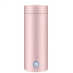 EU Plug Mini Portable Electrothermal Cup 400ML Travel Electric Kettle Heating Water Insulation Integrated Teapot Travel Thermos
