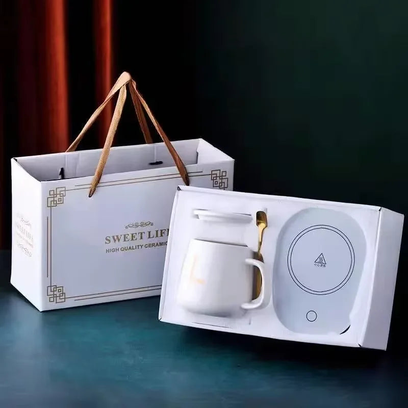 55℃ Coffee Mug Warmer Pad Cup Heater Coaster Constant Temperature Heating USB Electric Mug Mat Set Milk Water Home Office Gift