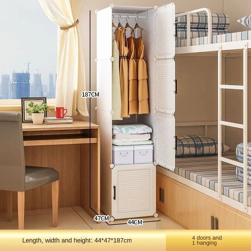 Household Folding Wardrobe Simplicity Dustproof Storage Locke Closet Plastic Collapsible Clothes Cabinets Home Bedroom Furniture