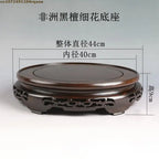 High Quality Miniature Wooden Round Base Figurines Vase Flower Pot Sorting Table Display Stand Tea Sets Pedestal Plant Shelves