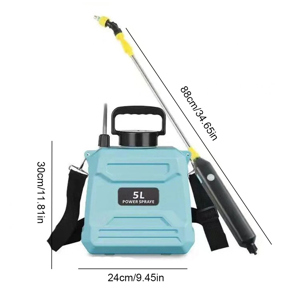 5L Shoulder Pesticide Sprayer Electric Backpack Sprayer USB Rechargeable Garden Water Sprayer Lawn Sprinkler for Glass Cleaning