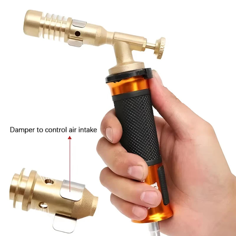2.5m Flame Welding Torch Copper Aluminum Soldering Tool Liquefied Propane Gas Torch For Precious Metal Melting Gas Torch Blower