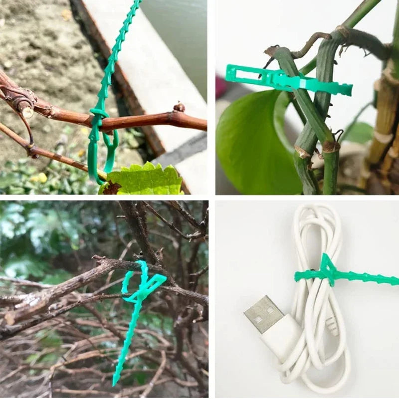 Reusable Garden Cable Ties Plant Vine Tree Shrubs Support Fastener Locking Nylon Adjustable Zipper Cables Ties Organizer Tools