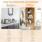 Fluted Bathroom Floor Storage Cabinet with Fluted Door 3 Drawers,Modern 12 Inch Deep Short Bathroom Storage Cabinet Organizer