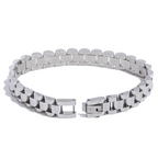 Yhpup Stainless Steel Chain Bracelet - Simple 18K Gold Plated Heavy Metal Fashion Jewelry for Men & Women | AlluCanFind