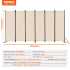 VEVOR 3/4/6 Panel Room Divider Folding Privacy Screen and Portable Freestanding Room Partitions for Office Bedroom Study Hotel