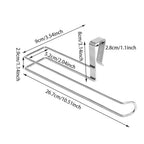 1 Piece Stainless Steel Kitchen Paper Towel Rack Card Holder Plastic Wrap Storage Cabinet Hanger No Punch Required Hanging Kitch