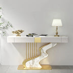 Nordic designer Fashion Wall Hall Porch Decorative Cabinet Semi-circular Slate Console Tables for Living Room Entrance Furniture