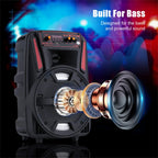 1000W Portable Bluetooth Speaker 8" Subwoofer Heavy Bass Sound System Party With Remote and Mic Led Light DJ karaoke Speaker