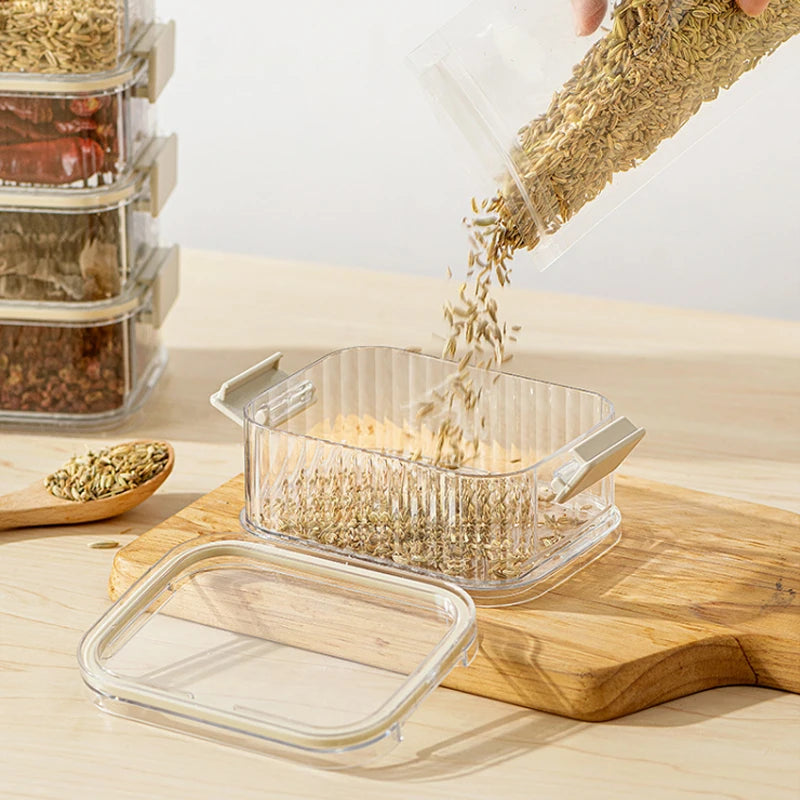 Kitchen Transparent Sealed Stacking Kitchen Storage Boxs Large Capacity Food Storage Box Kitchens Organizers Kitchen Accessories