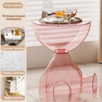 Transparent Advanced Small flat head coffee table cream style, home living room sofa side table table, round side table