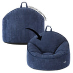 Compressed Foam Bean Bag Chair for Kids, Navy Blue