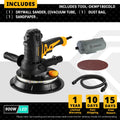DEKO DKWP180CDLD/DKWP180CD 900W Drywall Sander Grinding Portable Polishing Machine with Sandpaper LED Light and Dust Clooect Bag