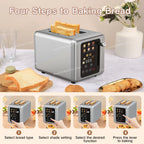 6-In-1 Smart Touch Screen, Breakfast Maker, Multifunction, Sandwich Maker, Toast, Waffles