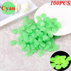 1cm small artificial luminous stone vase decorated with potted plants, fluorescent fish tank for landscaping, pebbles