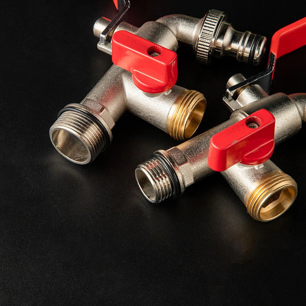 Double Tap 20/25mm input 3/4 Inch Outlet w/ Thicken Outlet Valve Detachable for Garden Drinking Water Farm with Green Handle