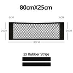 Car Trunk Net Car Double Storage Network Bag Auto Seat Back Fixed Mesh Pocket Universal Car Elastic Velcro Straps Net Organizer