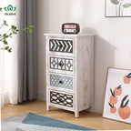 Solid Wood Multi-Layer Drawer Storage Cabinet Living Room Retro Simple Storage Side Cabinet Combination Organizing Cabinet