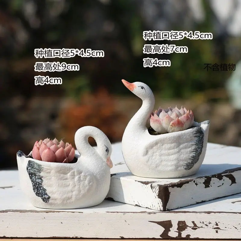 Combination Ceramic Breathable Small Flowerpot Cute Thumb Succulent Plant Flowerpot Home Mini Garden Bonsai Potted Flower Pot
