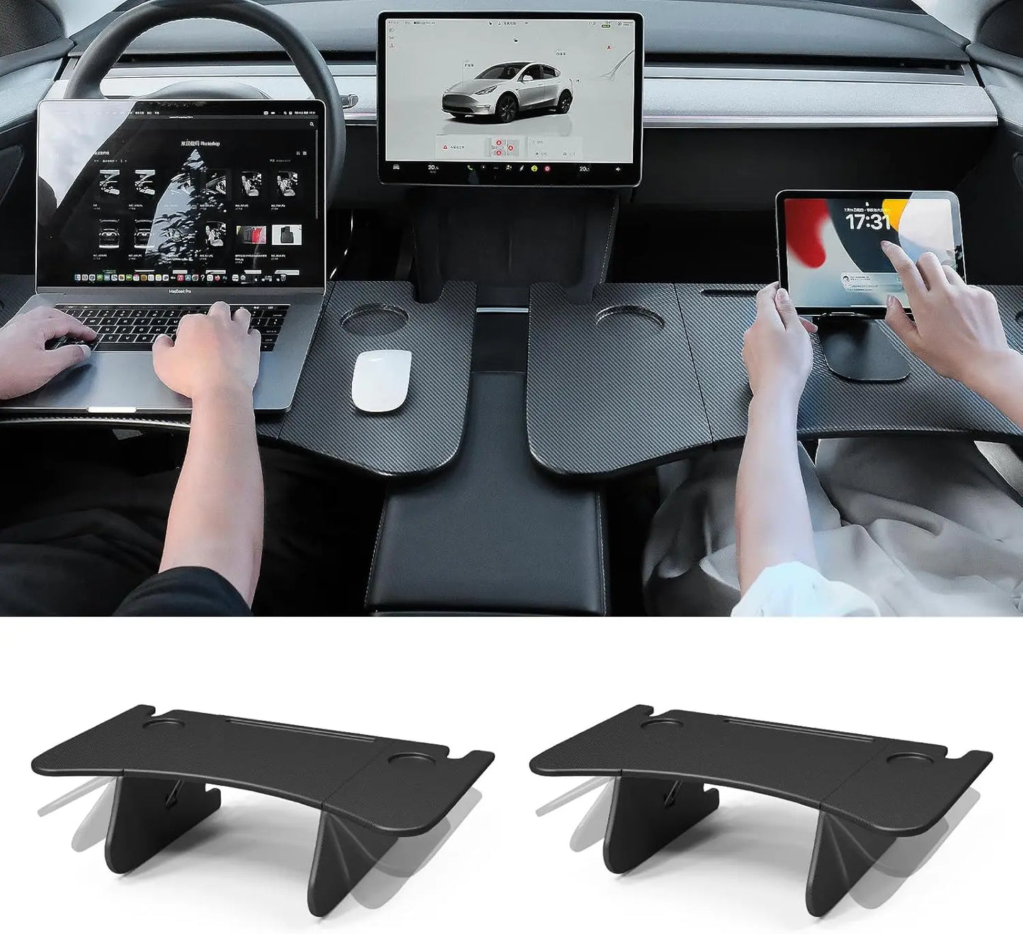 YZ Table Desk For Tesla Model 3 2024 Car Steering Wheel Laptop Tray Food Desk Portable Office Table for Tesla Model3 2022 ModelY