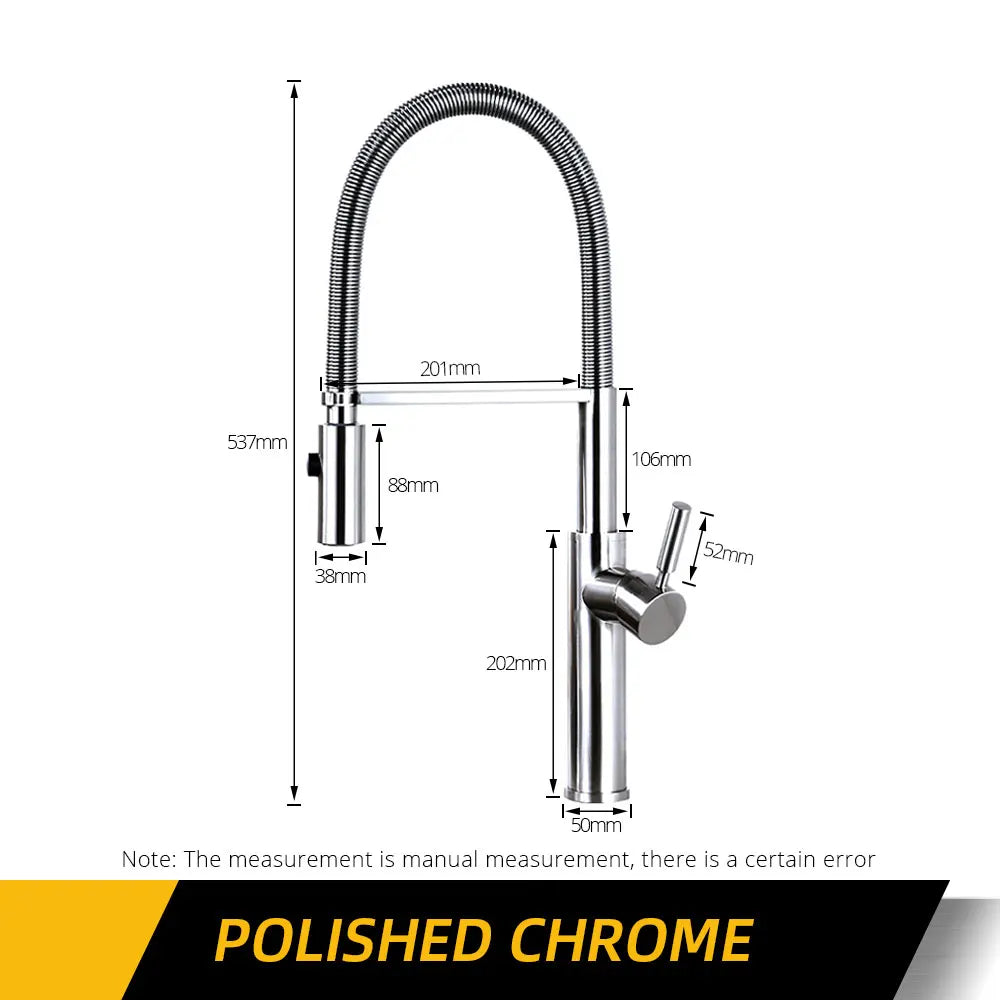 Brushed Gold Kitchen Faucets Brass Mixer for Kitchen Sink Single Lever Pull Out Spring Spout Tap Hot Cold Water 1036